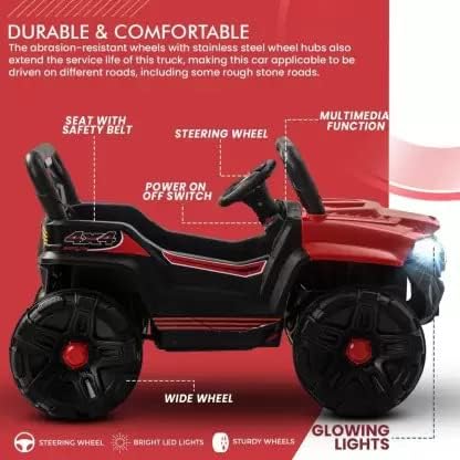 Battery Operated Car For Kids| SUV Ride-On Battery Operated Remote Control Jeep for Kids 1 to 4 Year - Red