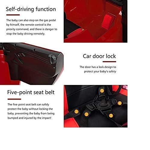 Battery Operated Electric Ride on Car for Kids with Rechargeable 12V Battery, Music, Lights and Swing (RED) 1 to 4 Year Kids
