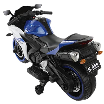 Letzride R3 Mountain Battery Operated Ride On Motor Bike for Kids, 2 to 7 Years, Blue & White