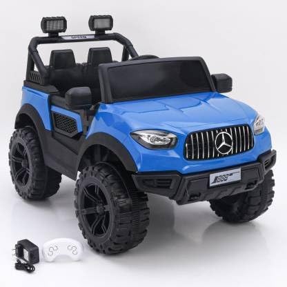 Electric Ride On MERC Jeep for Kids with Remote Control, Music Light 1-6 Yrs Jeep Battery Operated Ride On (Blue)