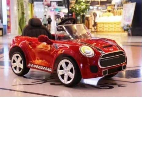 Battery Operated Car For Kids | Red Mini Coper Electric Ride on Car for Kids with Rechargeable 12V Battery, Music, Lights and Swing. Age - 1 to 4 Year