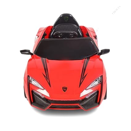 Letzride Battery Operated Ride on Car with Music, Led Lights ad Bluetooth Remote Control- Electric Ride on Car with Colorful Smoke in The Back-Red 2 to 5 Year Kids