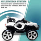 Battery Operated Car For Kids| Max-D Ride on Monster Truck Jeep for Kids- The Electric Rechargeable Big Wheeler Jeep with Colored Alloys, Music, Led Lights and Swing| Battery Car for 2 to 8 Years Kid (White)