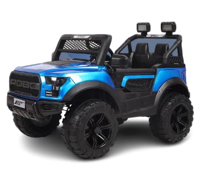 Ayaan Toys Battery Operated 4x4 Big Size Jeep 12V Battery Jeep Battery Operated Ride On -Blue Age 1 to 7 Years