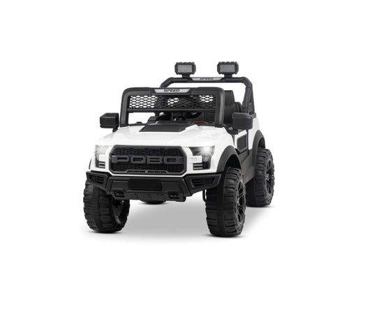 Battery Operated Car For Kids  POBO King White Battery Operated Jeep for Kids Ride on Toy Kids Car with Bluetooth Music & Light Electric Car Jeep Age 1 to 7 Years