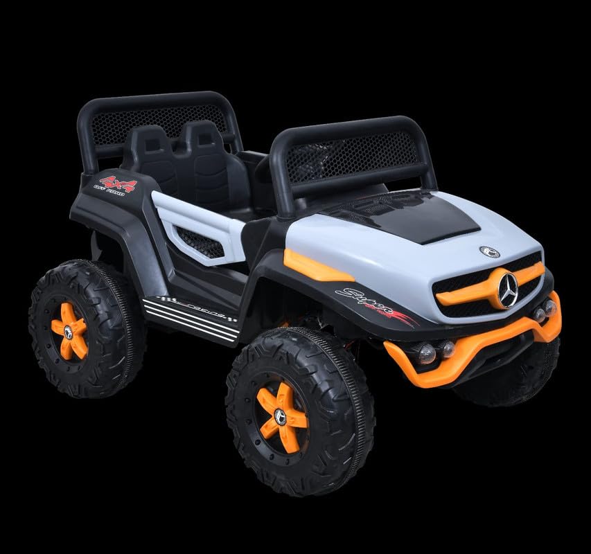 Letzride 2288 Battery Operated Ride on Jeep for Kids with Music, Lights and Swing- Electric Remote Control Ride on Jeep for Children to Drive of Age 1 to 6 Years-Orange