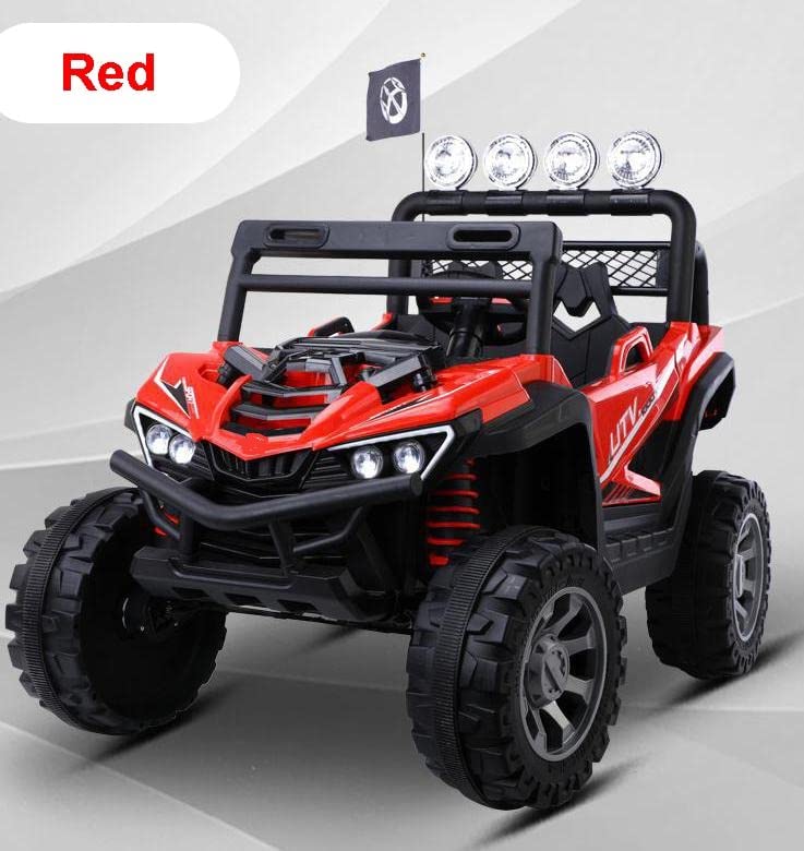 Kids Ride-On 12V 7ah Rechargeable Battery Operated Jeep with Remote and Mobile Application Control System for 1 to 8 Year Kids| Boys| Girls| Children - Red