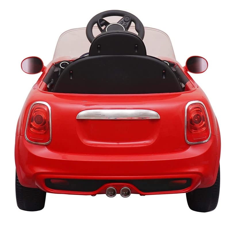Battery Operated Car For Kids | Red Mini Coper Electric Ride on Car for Kids with Rechargeable 12V Battery, Music, Lights and Swing. Age - 1 to 4 Year