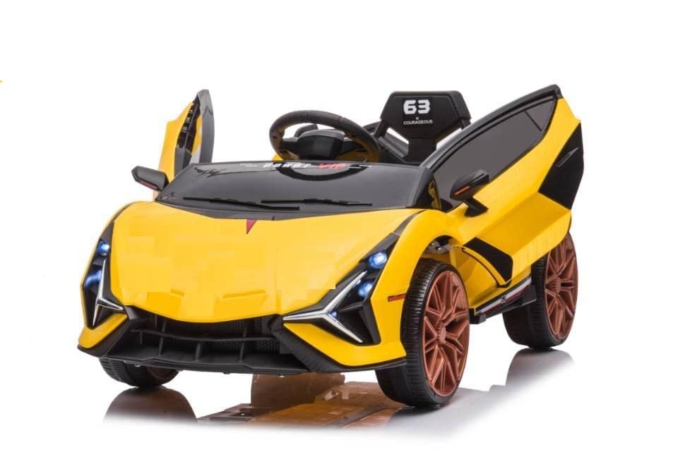 Letzride Speed Car 1919 for Kids Battery Operated Ride on Car Double Open Race Car (112 X 65 X 45 cm)(Yellow)