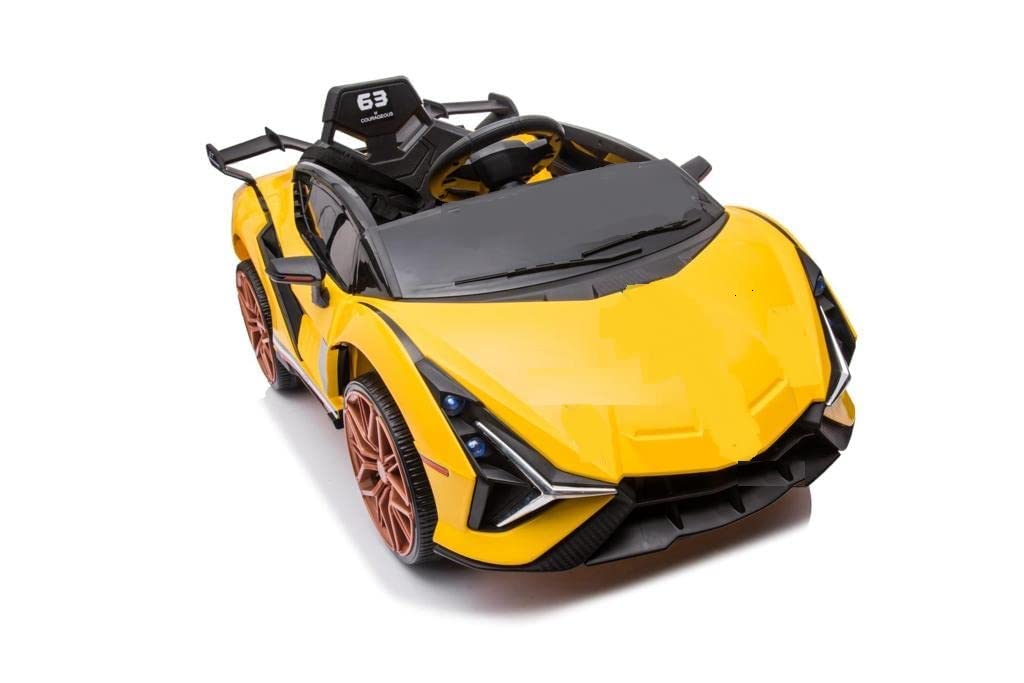 Battery Operated Car For Kids |Speed Car 1919 for Kids Battery Operated Ride on Car Double Open Race Car (Yellow)