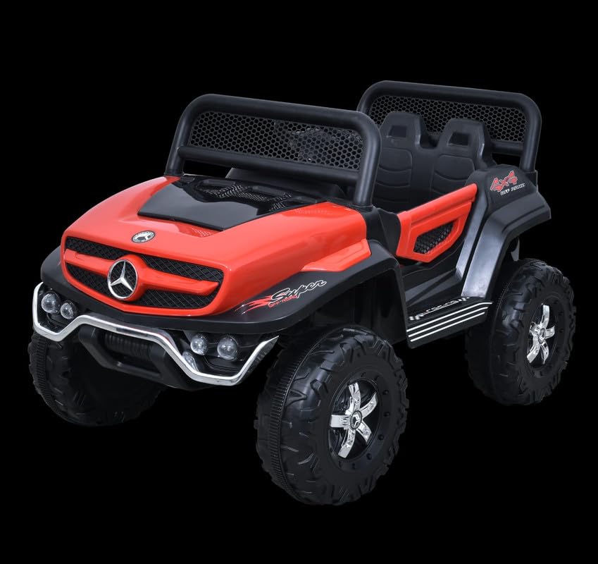 Battery Operated Ride on Jeep for Kids with Music, Lights and Swing- Electric Remote Control Ride on Jeep for Children to Drive of Age 1 to 6 Years-Red