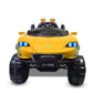 Battery Operated Car For Kids| Max-DX Ride on Monster Truck Jeep for Kids- The Electric Rechargeable Big Wheeler Jeep with Colored Alloys, Music, Led Lights and Swing| Battery Car for 2 to 8 Years Kid - Yellow