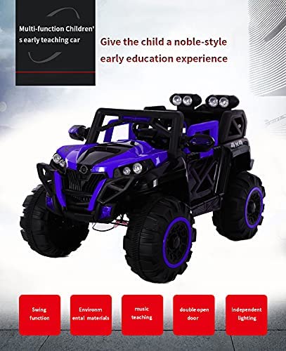 Battery Operated Jeep for Kids  KV695 Big Wheeler |- The Electric Ride on Car with 2x6v Batteries, Music System Swing and Remote Jeep for 2 to 4 Years Children to Drive (Blue)