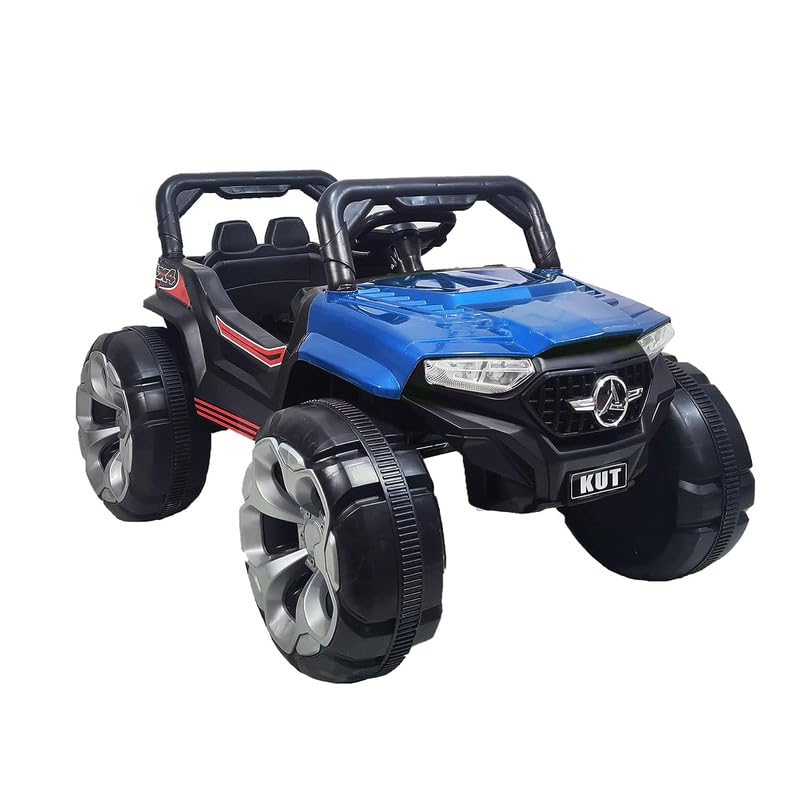 Battery Operated Jeep for Kids  KV695 Big Wheeler- The Electric Ride on Car with 2x6v Batteries, Music System Swing and Remote Jeep for 2 to 4 Years Children to Drive (Blue)