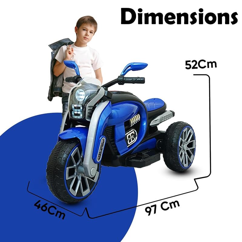 Letzride Struder Battery Bike for Kids with Music and Led Lights Electric Rechargeable Bike for Children of Age 2 to 4 Years (Blue)