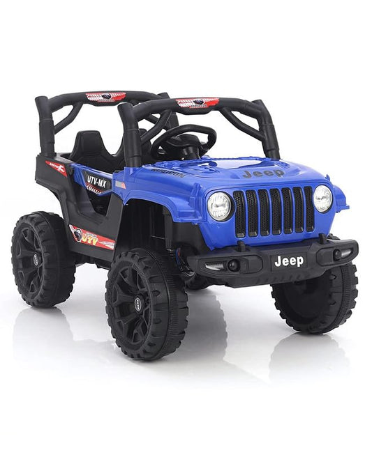 Letzride Electric Ride on Jeep for Kids with Music, Led Lights, Swing, Bluetooth Remote and 12V Battery Operated Car for 1 to 4 Years Children to Drive (Blue)