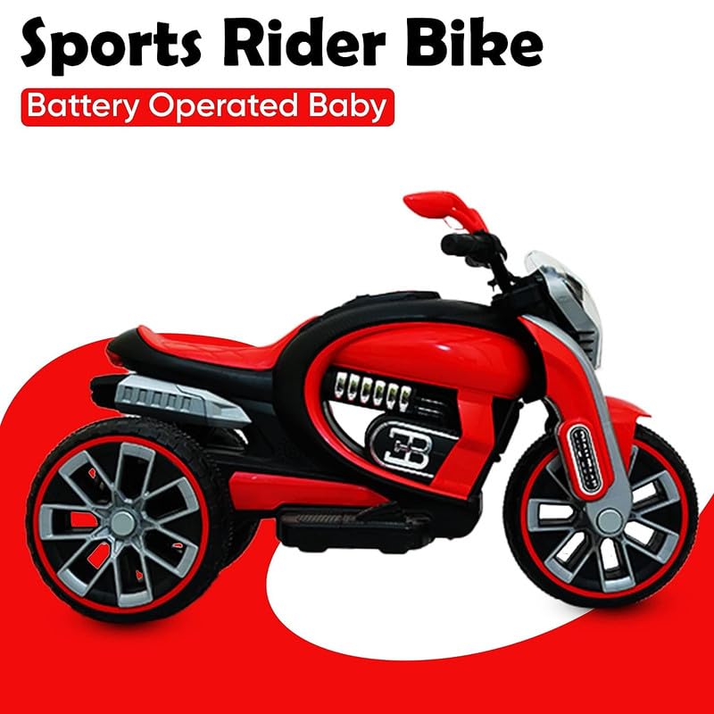 Letzride Struder Battery Bike for Kids with Music and Led Lights Electric Rechargeable Bike for Children of Age 2 to 4 Years (Red)