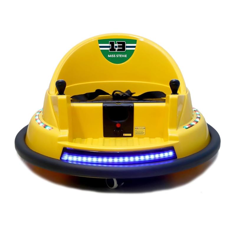 Ayaan Toys Bumping Car Race Car: A 6V Kids' Electric Ride-On Bumper Car with Remote Control, LED Lights, 360° Spin, and 2 Driving Modes for 2 to 4 Years Boy Girl - Yellow