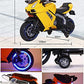 Battery Operated Electric Sports Ride on Battery Bike for 1 to 6 Years Kids/Boys/Girls with 12V Battery Operated/Music System/Working Lights/Training Wheels-Yellow