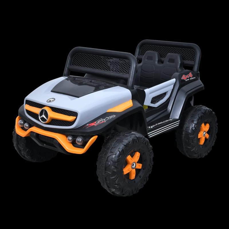 Letzride 2288 Battery Operated Ride on Jeep for Kids with Music, Lights and Swing- Electric Remote Control Ride on Jeep for Children to Drive of Age 1 to 6 Years-Orange