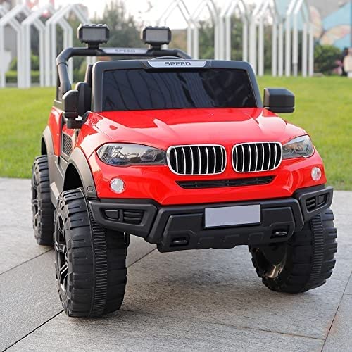 Letzride Kids Speed-888 Ride-On 12V 7ah Rechargeable Battery Operated Solid Designed Jeep for 1 to 7 Year Kids| Boys| Girls| Children - Red