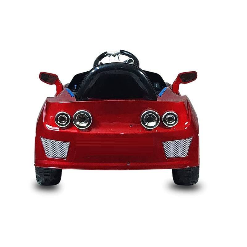 Letzride 1008 Electric Car for Kids to Drive of Age 1 to 4 Years, The Painted 12V Battery Operated Ride on Car with Music, Bluetooth Remote, Flashing Lights and Swing (Metallic Red)