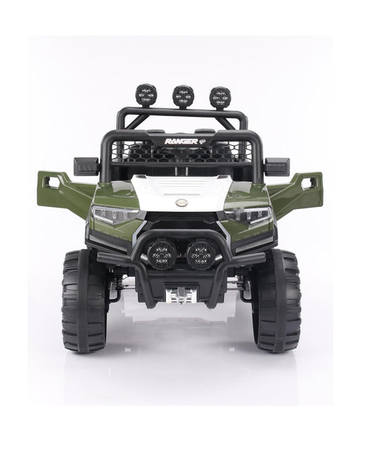 AYAAN TOYS Electric 4x4 Jeep Ride-On for Kids Ages 1-8 | Remote & Manual Steering | Military Green
