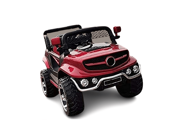 Letzride 12V Electric Rechargeable Battery Operated V8 Biturbo Jeep Car for Kids 1 to 7 Years, Red