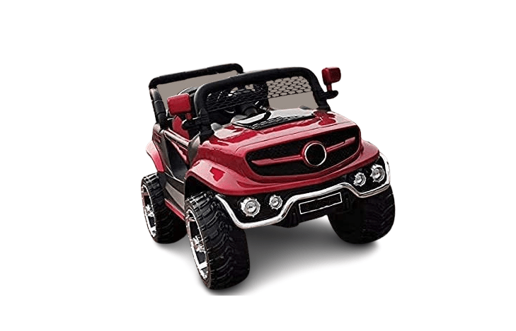 Letzride 12V Electric Rechargeable Battery Operated V8 Biturbo Jeep Car for Kids 1 to 7 Years, Red