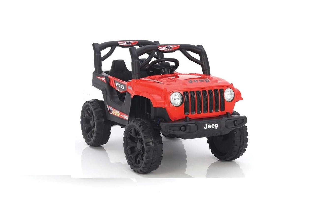 Letzride Electric Ride on Jeep for Kids with Music, Led Lights, Swing, Bluetooth Remote and 12V Battery Operated Car for1 to 4 Years Children to Drive (Red)