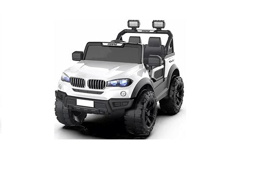Letzride Kids Speed-888 Ride-On 12V 7ah Rechargeable Battery Operated Solid Designed Jeep for 1 to 7 Year Kids| Boys| Girls| Children - White