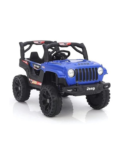 Letzride Electric Ride on Jeep for Kids with Music, Led Lights, Swing, Bluetooth Remote and 12V Battery Operated Car for 1 to 4 Years Children to Drive (Blue)