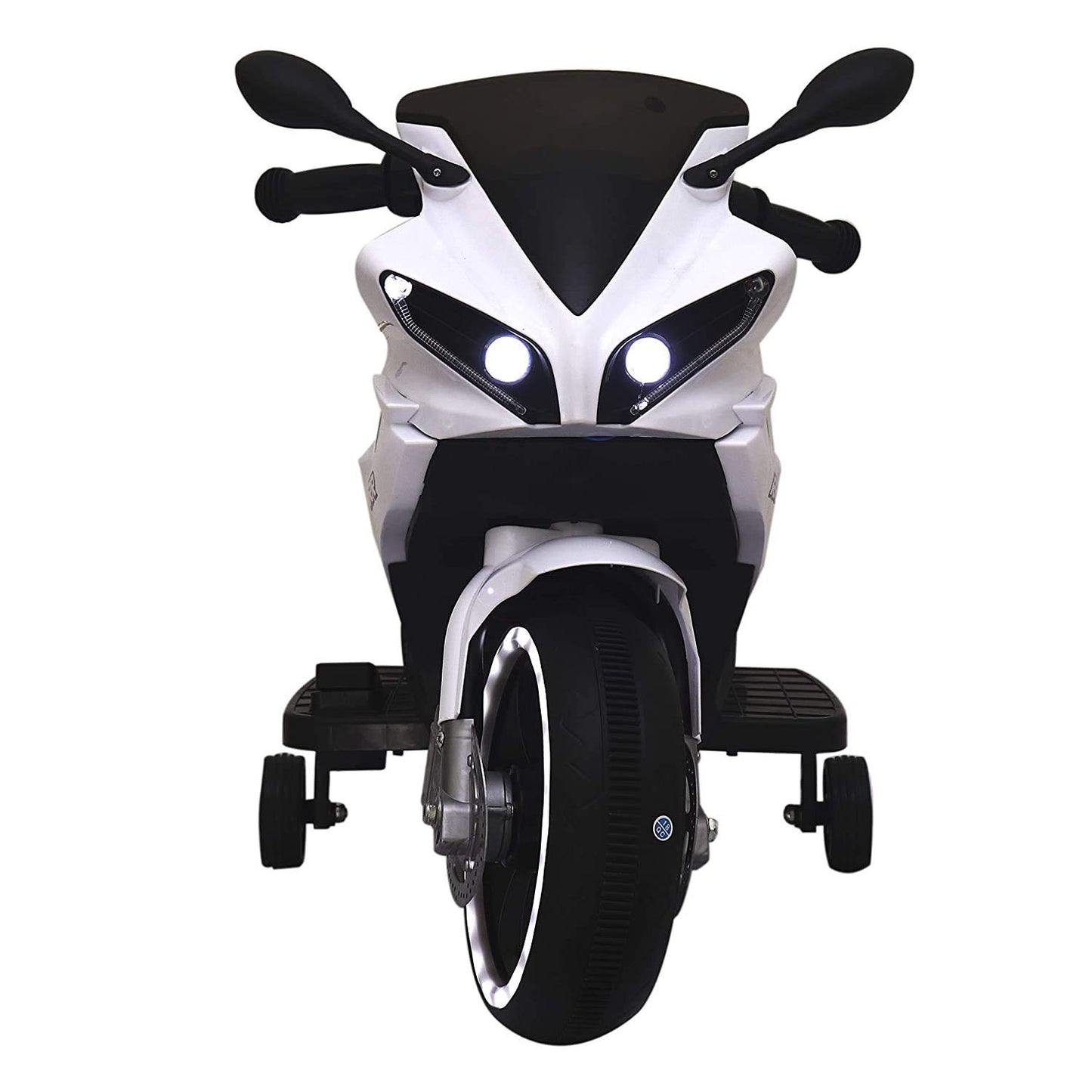 Kid's Blue yamaha R1 Ride-on Battery Bike, (1 to 2.5 Years) -White