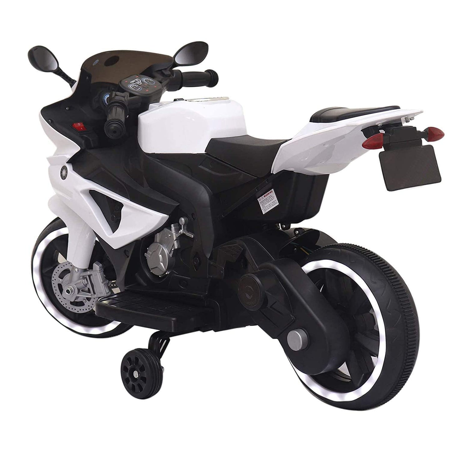 Kid's Blue yamaha R1 Ride-on Battery Bike, (1 to 2.5 Years) -White
