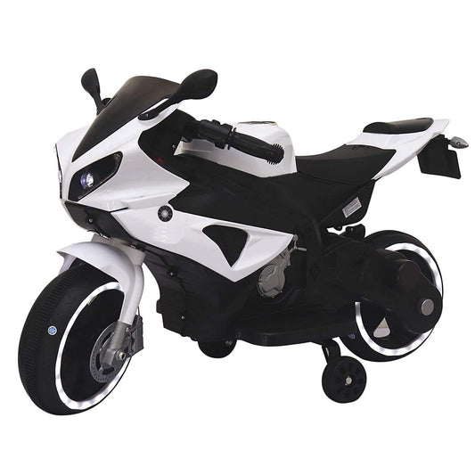 Kid's Blue yamaha R1 Ride-on Battery Bike, (1 to 2.5 Years) -White