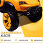 Battery Operated Car For Kids| Max-DX Ride on Monster Truck Jeep for Kids- The Electric Rechargeable Big Wheeler Jeep with Colored Alloys, Music, Led Lights and Swing| Battery Car for 2 to 8 Years Kid - Yellow