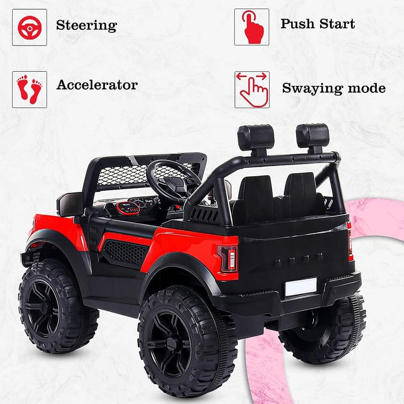 Battery Operated 4x4 Big Size Jeep 12V Battery Jeep Battery Operated Ride On -Red