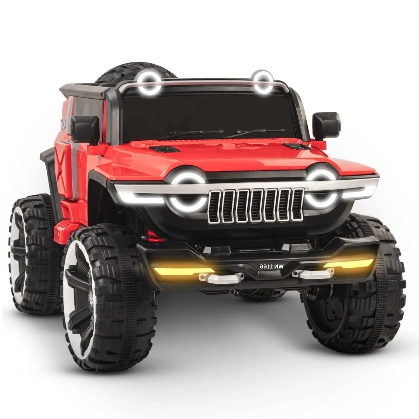 Rechargeable 4x4  Battery Operated Monster Jeep Ride On Kids Jeep with Light, Music, Rechargeable Battery Operated Jeep for Kids Drive (Red) Age 1 to 7 Years