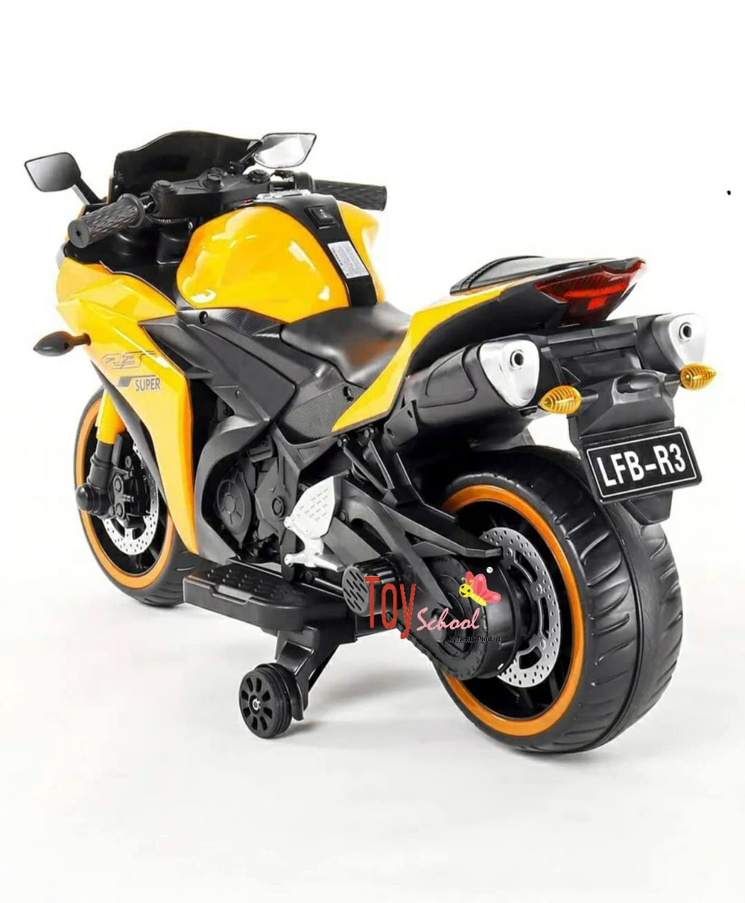 LetzrideKids Toy R3 Bike with Rechargeable Battery Operated Ride on for Boys and Girls | Electric Children Ride on [3 to 8 Years, Large, Red]… (Yellow)