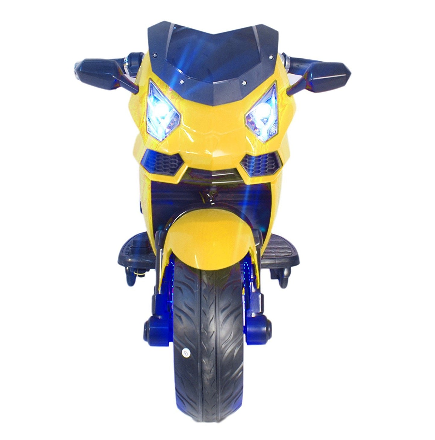 Letzride Battery Operated Electric Sports Ride on Battery Bike for 1 to 6 Years Kids/Boys/Girls with 12V Battery Operated/Music System/Working Lights/Training Wheels-Yellow