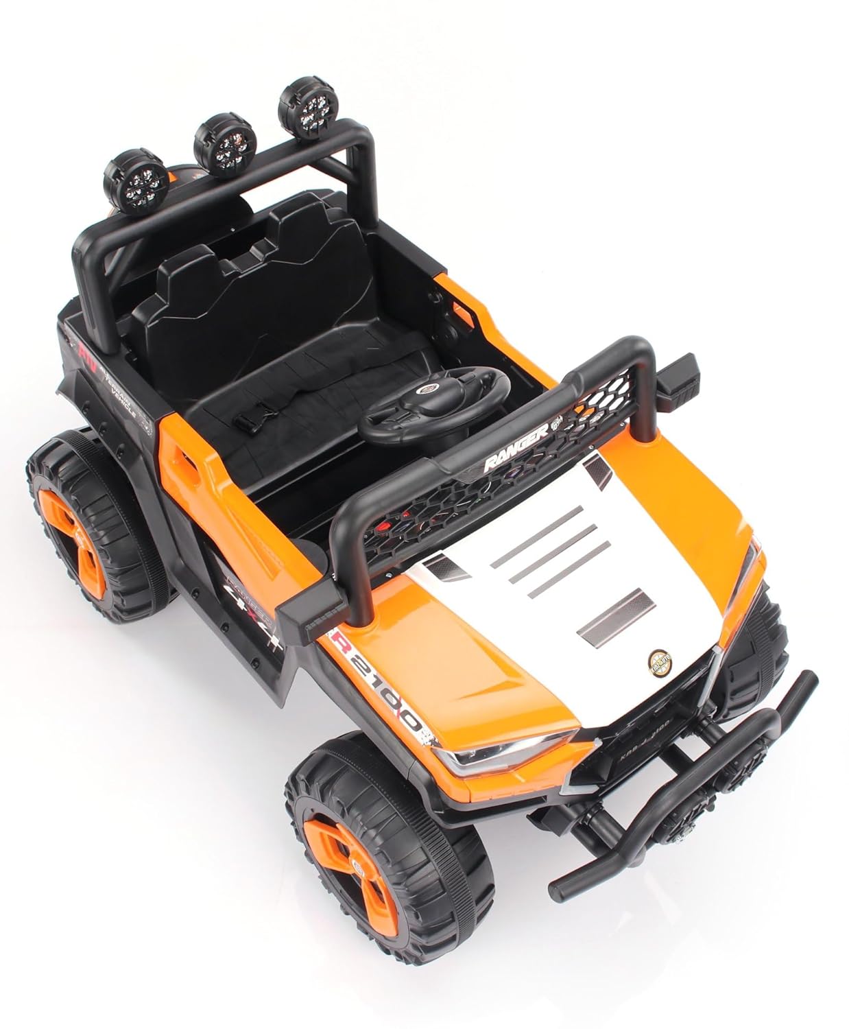 AYAAN TOYS Electric 4x4 Jeep Ride-On for Kids Ages 1-8 | Remote & Manual Steering | Orange