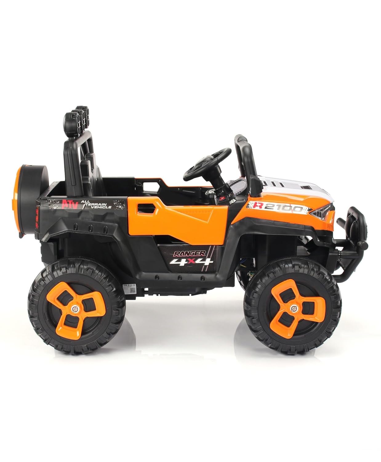 AYAAN TOYS Electric 4x4 Jeep Ride-On for Kids Ages 1-8 | Remote & Manual Steering | Orange