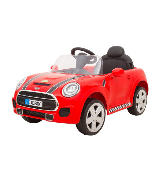 Letzride Mini Coper Electric Ride on Car for Kids with Rechargeable 12V Battery, Music, Lights and Swing. (Red) Age 1 to 4 Years