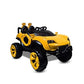 Letzride Max-DX Ride on Monster Truck Jeep for Kids- The Electric Rechargeable Big Wheeler Jeep with Colored Alloys, Music, Led Lights and Swing| Battery Car for 2 to 8 Years Kid - Yellow