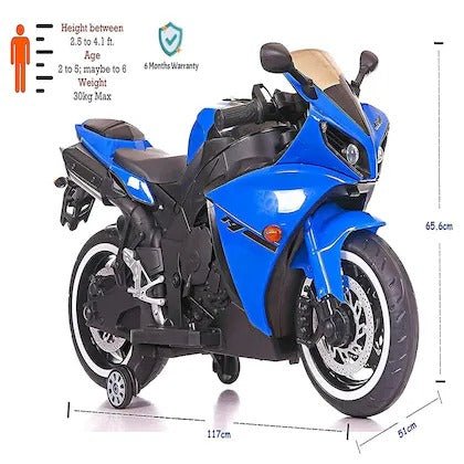 Electric R1 Bike For Kids | Bike For Child | R1 Bike For Kids | Age 1 to 8 Years - Blue