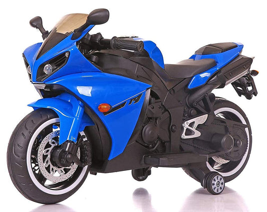 Electric R1 Bike for Kids – Battery Ride-On with Lights & Music (Blue, 1–8 Years)