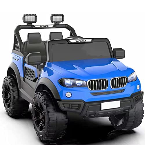 BATTERY OPERATED CAR FOR Kids Speed-888 Ride-On 12V 7ah Rechargeable Battery Operated Solid Designed Jeep for 1 to 7 Year Kids| Boys| Girls| Children - Blue