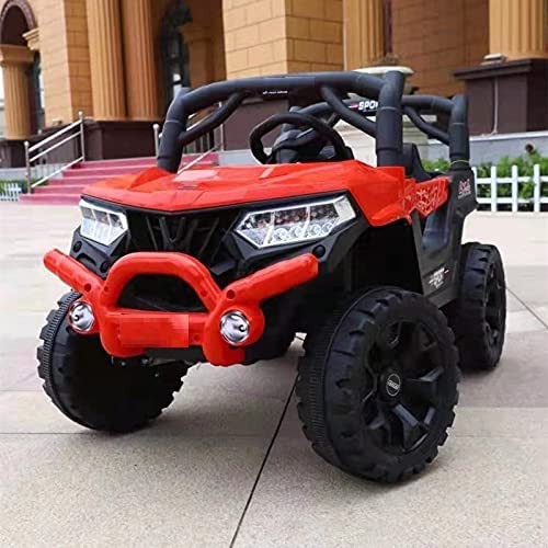 Letzride Ride on Battery Operated QUTE Giant Jeep for 1 to 4 Year Kids/Girls/Boys/Children/Toddlers to Drive, Red