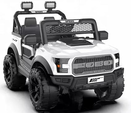 Big size white electric 4x4 ride-on jeep for children aged 2–10