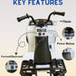 Black and white electric ride-on ATV for kids with music and forward/backward function”